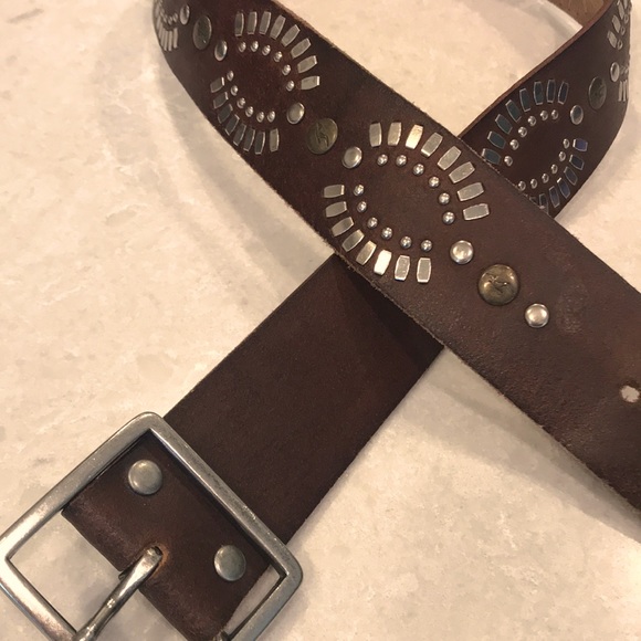 Hollister Accessories - Vintage Hollister leather belt, size S embellished Western look